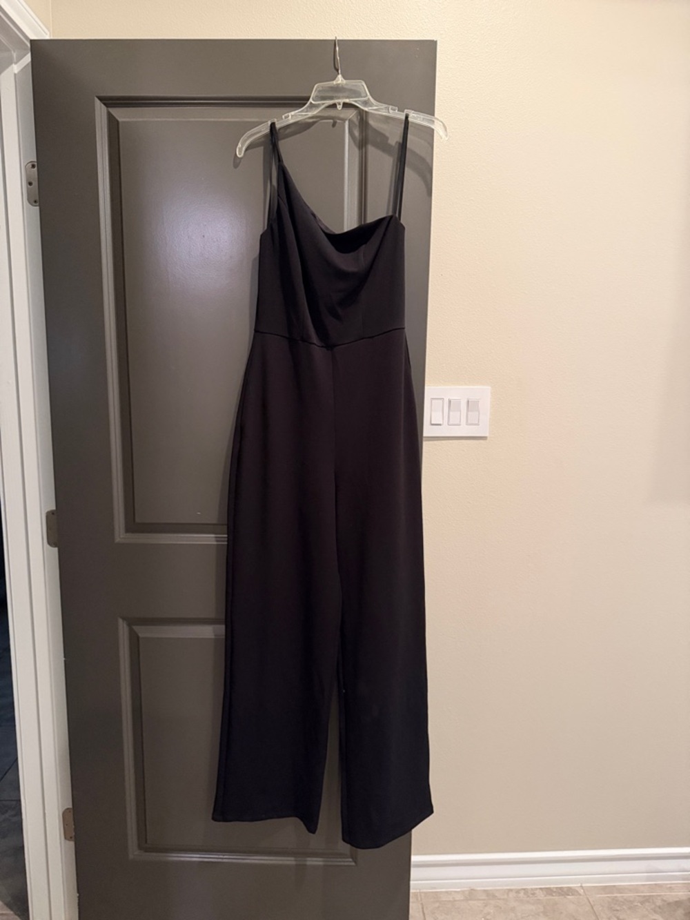 Women's Black Cowl Neck Wide-Leg Jumpsuit